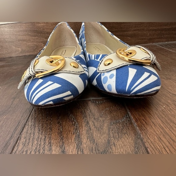 Talbots Blue and White Buckle Flat Shoes - size 7 - Picture 5 of 8